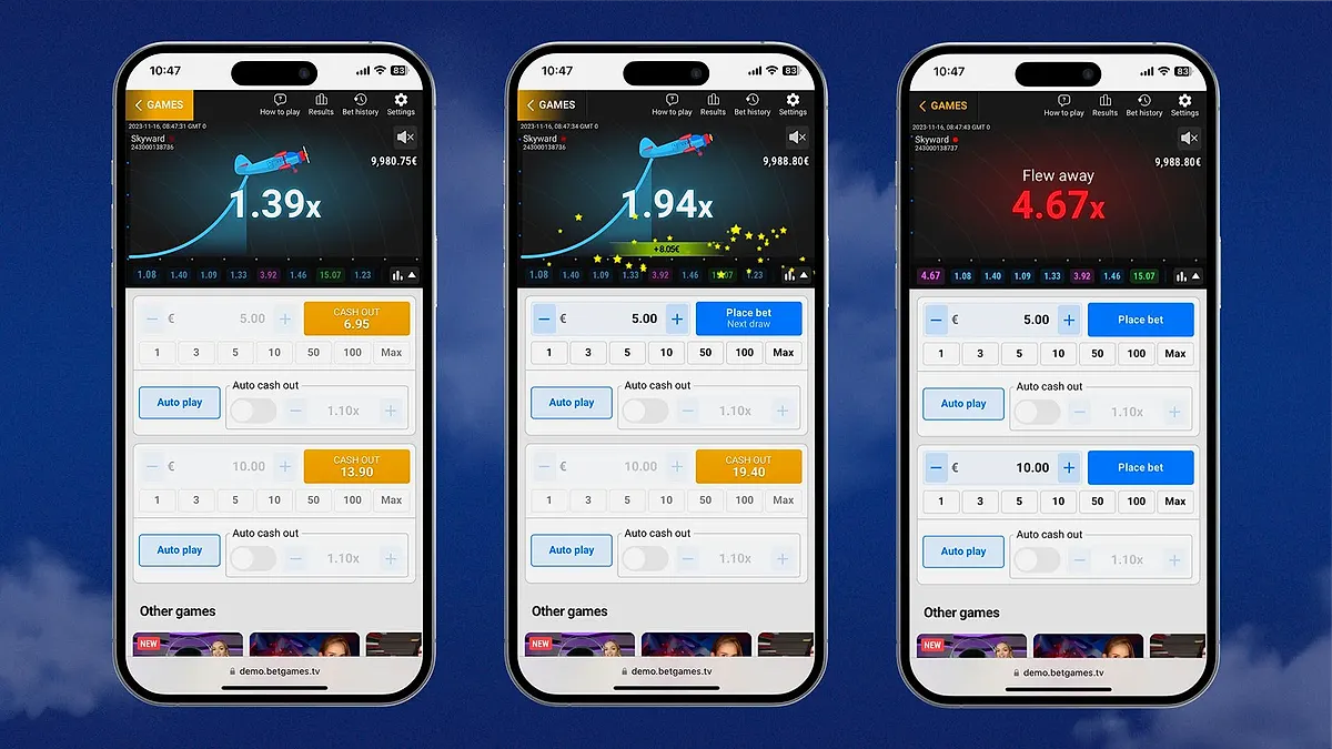 Skyward gameplay on mobile