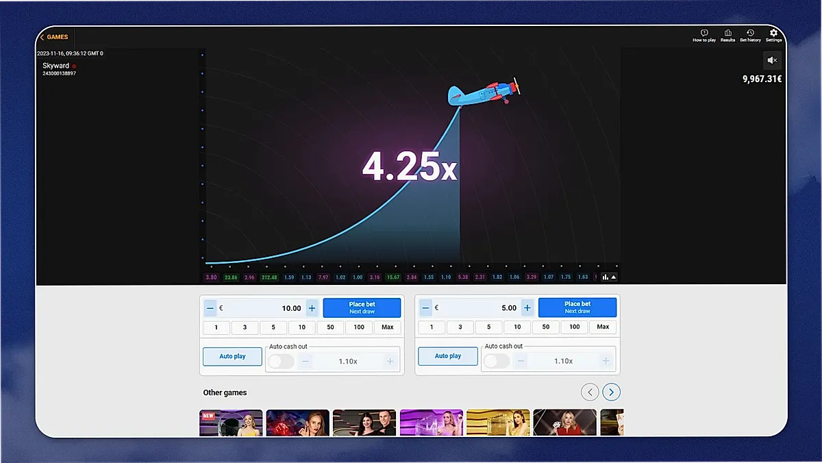 Play Skyward crash game demo